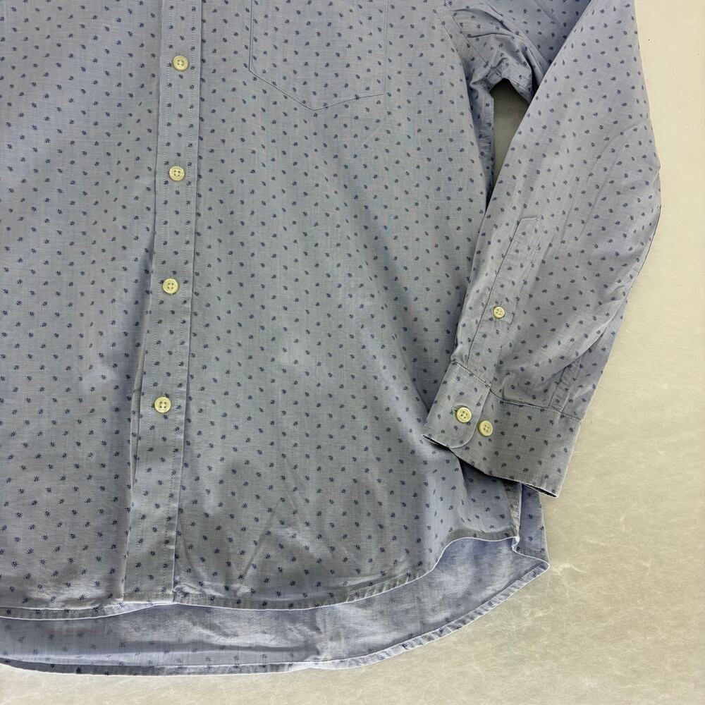 Banana Republic Men's Size L Slim Fit Button Down Shirt Blue Paisley Cotton - Picture 9 of 15
